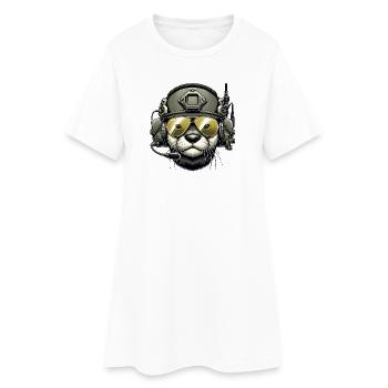 Otter en mission - Robe T-shirt Femme - blanc - Devant