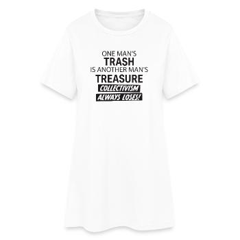Individuum siegt über Kollektivismus Spruch - Frauen T-Shirt-Kleid - Weiß - Vorne