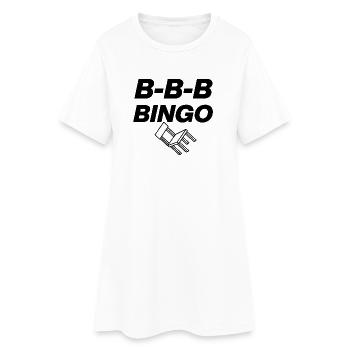 B-B-B-BINGO TREND, VIRAL FUN, MEME SCHULE STUHL 🪑 - Frauen T-Shirt-Kleid - Weiß - Vorne