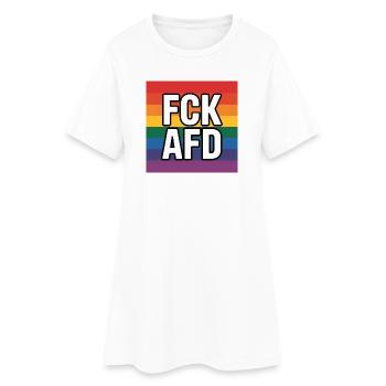FCK AFD - Antifa Tee - Frauen T-Shirt-Kleid - Weiß - Vorne