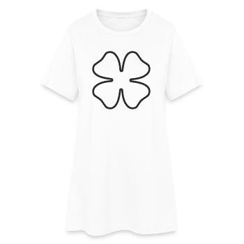 Shamrock Lucky Charm – Minimalist Design - Women’s T-Shirt Dress - white - Front