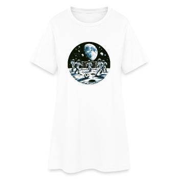 Mondfußball: Astronauten im Orbit - Frauen T-Shirt-Kleid - Weiß - Vorne