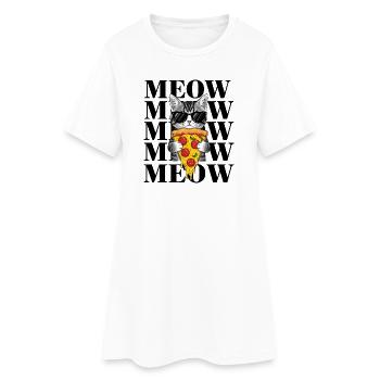 Style pizza chat avec lunettes de soleil kawaii cat - Robe T-shirt Femme - blanc - Devant