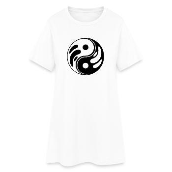 Yin Yang Gleichgewicht Muster - Frauen T-Shirt-Kleid - Weiß - Vorne