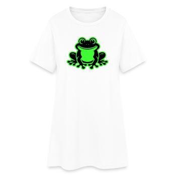 Toad Comic Frog - Women’s T-Shirt Dress - white - Front