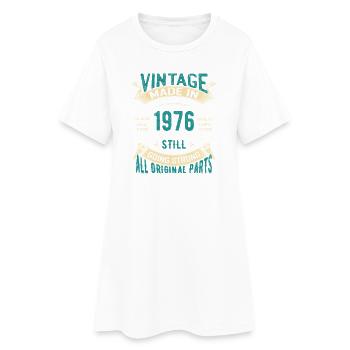 Vintage 1976 läuft immer noch stark - Frauen T-Shirt-Kleid - Weiß - Vorne