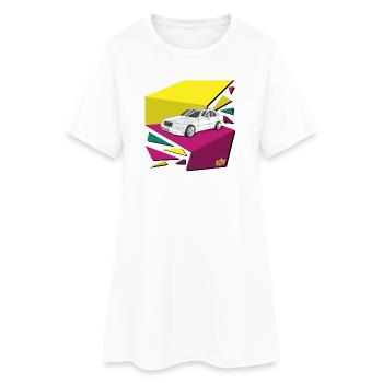 Panneaux néon de voitures rétro années 80 - Robe T-shirt Femme - blanc - Devant
