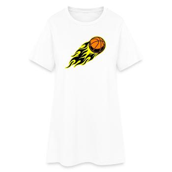 Basketball flame - Women’s T-Shirt Dress - white - Front