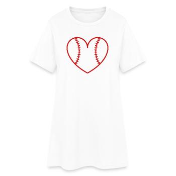 Cœur du baseball softball - Robe T-shirt Femme - blanc - Devant
