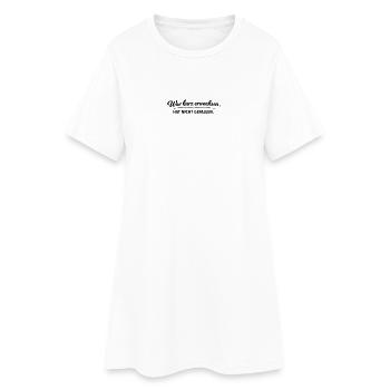 War kurz erwachsen. Hat nicht gefallen. - Frauen T-Shirt-Kleid - Weiß - Vorne