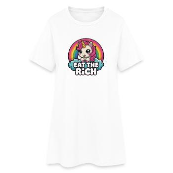 Mangez les riches – Design socialisme amusant - Robe T-shirt Femme - blanc - Devant