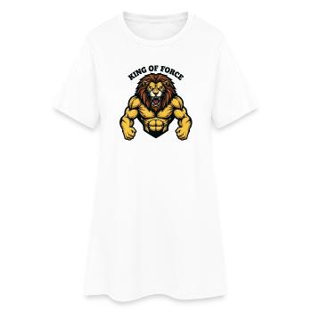 King of Force Lion Musclé Fitness - Robe T-shirt Femme - blanc - Devant