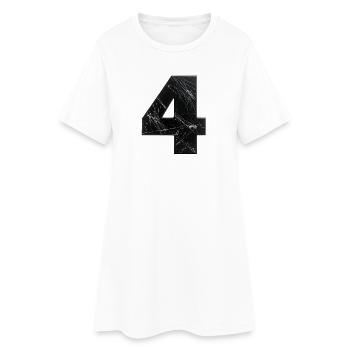 Grunge Quadruple with Scratches - Women’s T-Shirt Dress - white - Front
