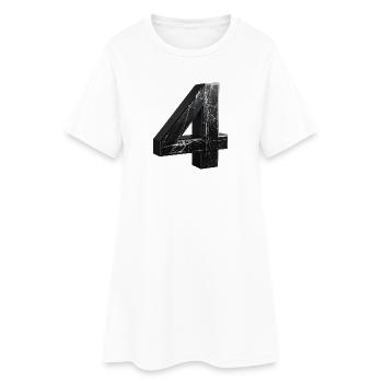 Black 4 with marble pattern - Women’s T-Shirt Dress - white - Front