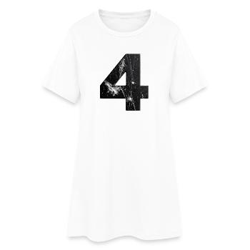 Black four-scratch pattern - Women’s T-Shirt Dress - white - Front