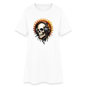 Illustration de crâne avec casque - Robe T-shirt Femme - blanc - Devant