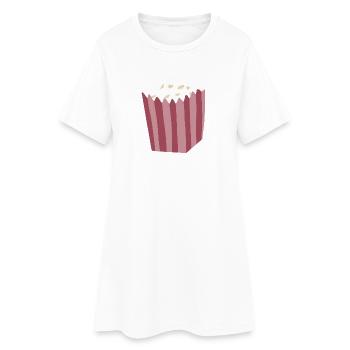 Illustration de boîte de popcorn - Robe T-shirt Femme - blanc - Devant