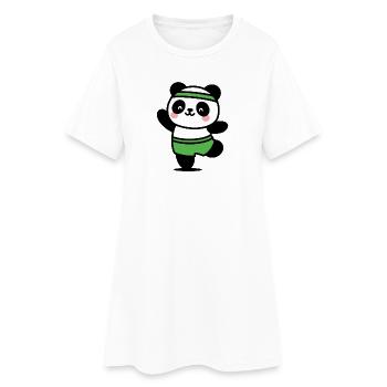 Panda sportif kawaii - fun et mignon - Robe T-shirt Femme - blanc - Devant