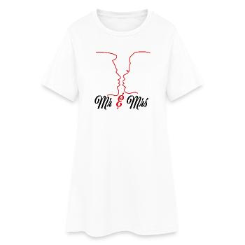 Mr. and Mrs - Just Married - Women’s T-Shirt Dress - white - Front