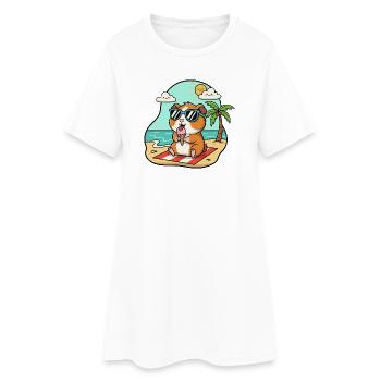 Motif de fête ensoleillé pour hamster - Robe T-shirt Femme - blanc - Devant