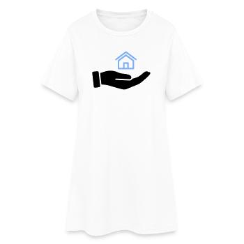 Propriété de la maison tenue en main - Robe T-shirt Femme - blanc - Devant