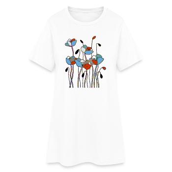 Fleur - Robe T-shirt Femme - blanc - Devant