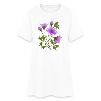 Fleur - Robe T-shirt Femme - blanc - Devant