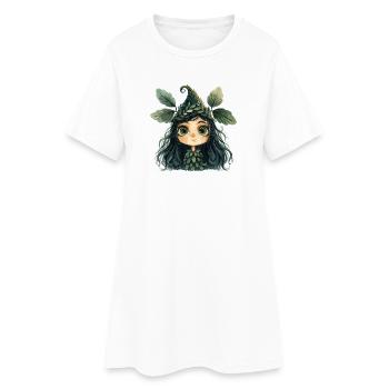 Reine des feuilles, créature de la forêt, fée des forêts - Robe T-shirt Femme - blanc - Devant