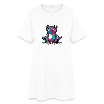 Grenouille géométrique colorée - Robe T-shirt Femme - blanc - Devant
