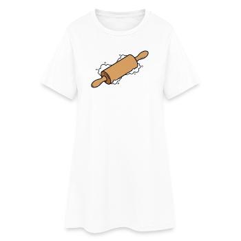 Rolling Pin Rolling Dough Roll Baking - Women’s T-Shirt Dress - white - Front