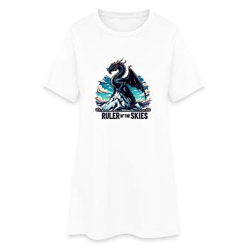 Ciel de dragon au-dessus d’une chaîne de montagnes - Robe T-shirt Femme - blanc - Devant