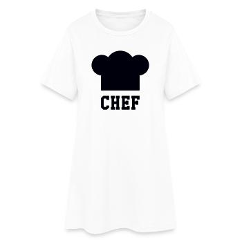 Toque Chef - Cuisine - Cuisinier - Robe T-shirt Femme - blanc - Devant