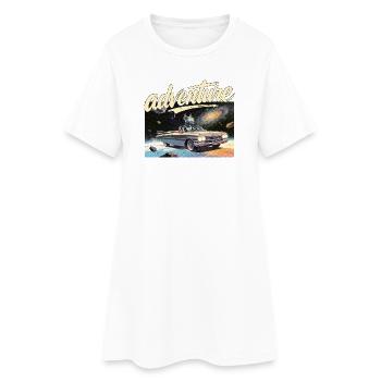 Aventure en voiture rétro - Robe T-shirt Femme - blanc - Devant