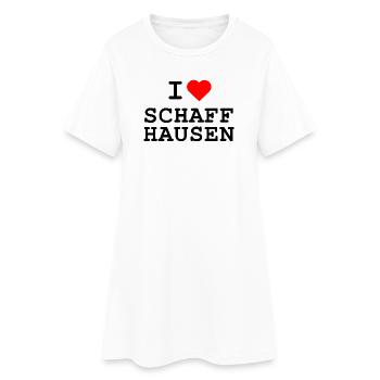 Ich liebe Schaffhausen - J’adore Schaffhouseen - Robe T-shirt Femme - blanc - Devant