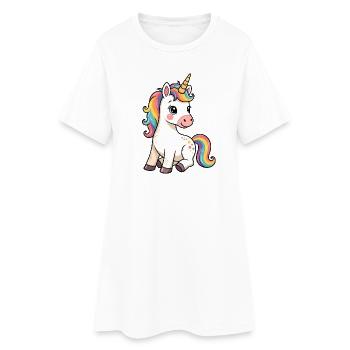 Licorne mignonne - Robe T-shirt Femme - blanc - Devant