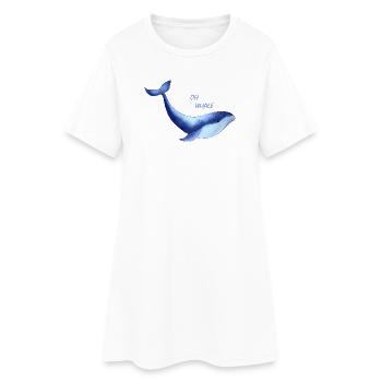 jolie baleine - Robe T-shirt Femme - blanc - Devant
