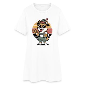 German Shiba Dog Retro - Women’s T-Shirt Dress - white - Front