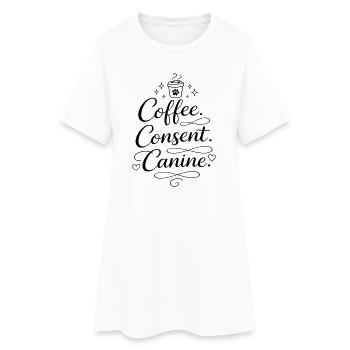 café, consentement, canine - Robe T-shirt Femme - blanc - Devant
