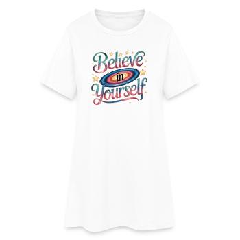 Croyez en vous - Galaxy - Robe T-shirt Femme - blanc - Devant
