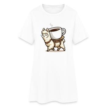 Design de transport de lamas à café - Robe T-shirt Femme - blanc - Devant