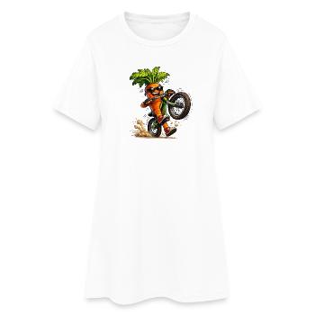 Sympa la carotte sur le vélo - Robe T-shirt Femme - blanc - Devant