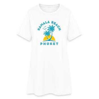 Kamala Beach Phuket Sonnenuntergangspalme - Frauen T-Shirt-Kleid - Weiß - Vorne