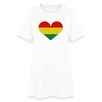 Bolivianische Herzflagge - Frauen T-Shirt-Kleid - Weiß - Vorne