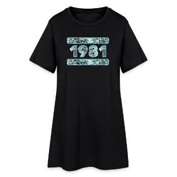 année 1981 - Robe T-shirt Femme - noir - Devant