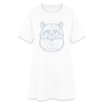 Silhouette minimaliste de tête de raton laveur - Robe T-shirt Femme - blanc - Devant