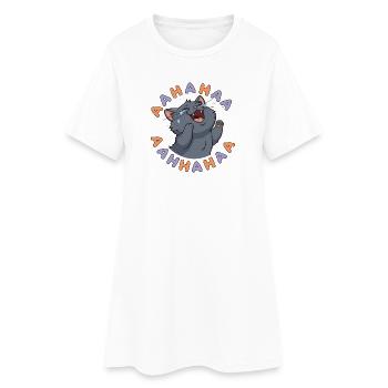 Lachende Katzenexplosion - Frauen T-Shirt-Kleid - Weiß - Vorne