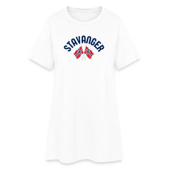 Stavanger-Norwegen-Flaggen - Frauen T-Shirt-Kleid - Weiß - Vorne