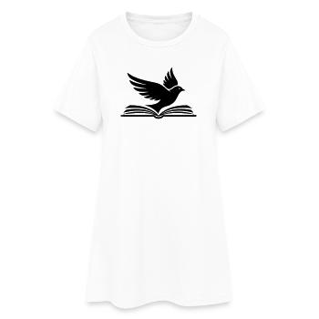 Silhouette d’oiseau de livre noir - Robe T-shirt Femme - blanc - Devant