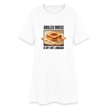 Gegrillter Käse ist meine Love Language - Frauen T-Shirt-Kleid - Weiß - Vorne