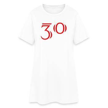 30. 30 ANS. 30e ANNIVERSAIRE. ANNIVERSAIRE 30 ANS. - Robe T-shirt Femme - blanc - Devant